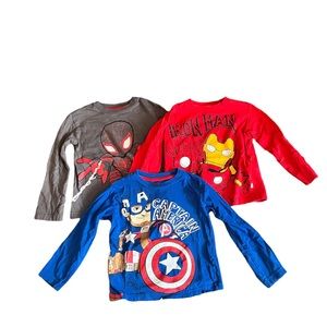 Toddler boys superhero long sleeve t-shirts size 4T